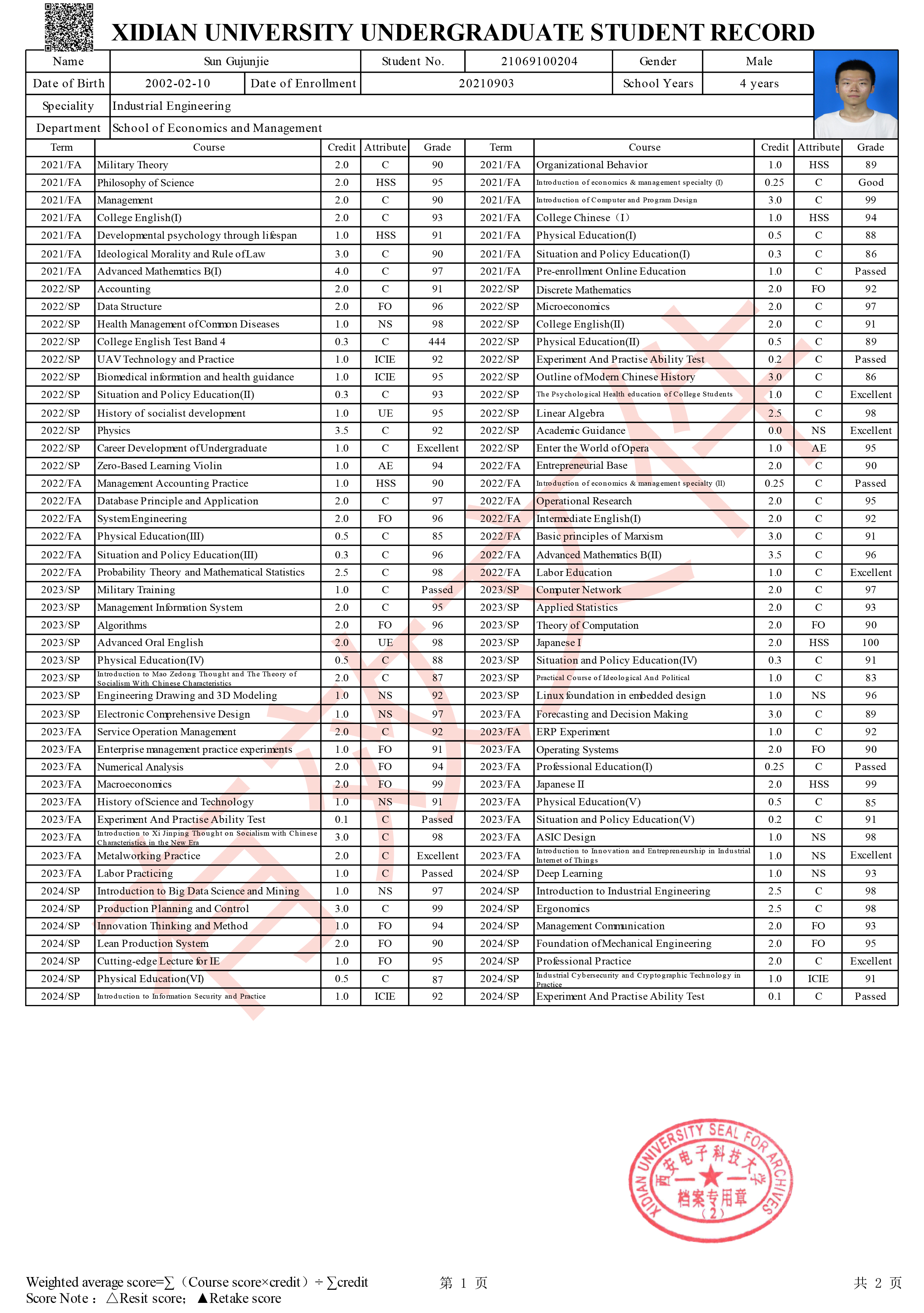 Transcript Page 1